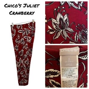 Chicos “Juliet” Cranberry slacks sz 2 (12-14)